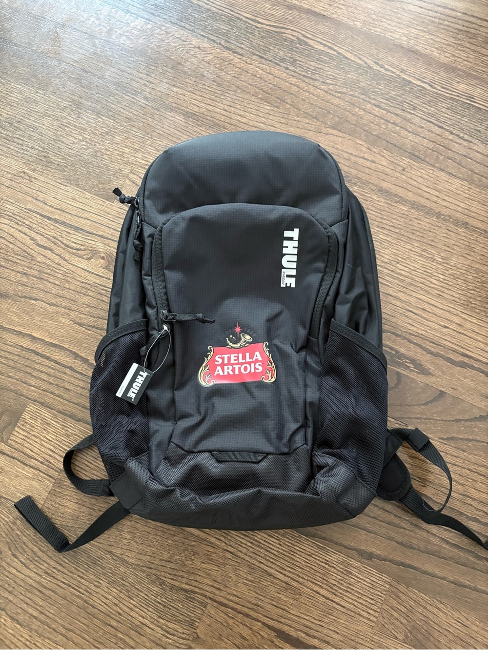 Thule Black Backpack with Stella Artois Patch